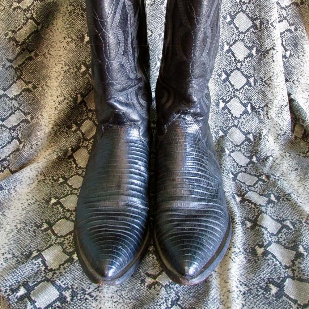 Vintage Justin Lizard Cowboy Boots size 9B